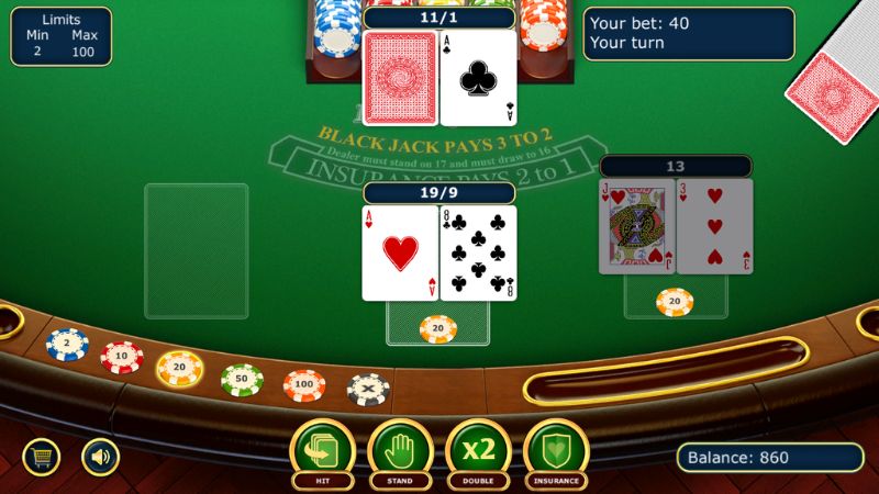 Giao diện chơi Blackjack tại Kingfun thiết kế chuyên nghiệp