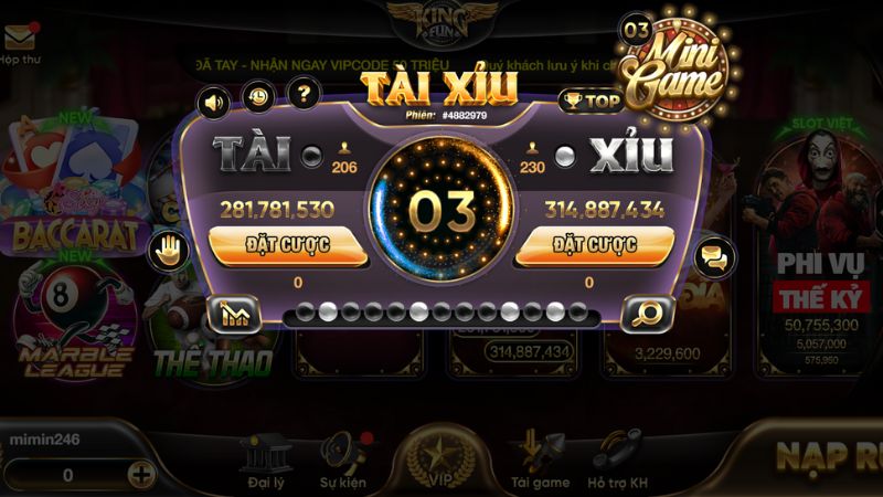Tài xỉu 2 Tài xỉu mini game diễn ra với tốc độ cực nhanh